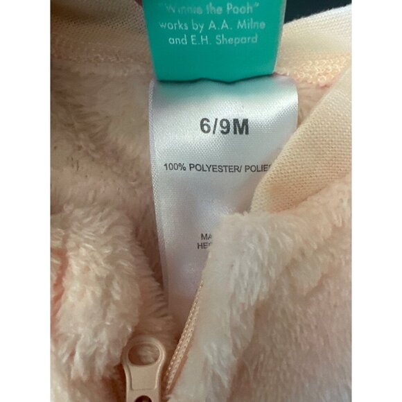 Disney Baby Winnie The Pooh Plush Footed Onesie Pajamas 6/9M 100% Polyester Pink - Picture 3 of 4